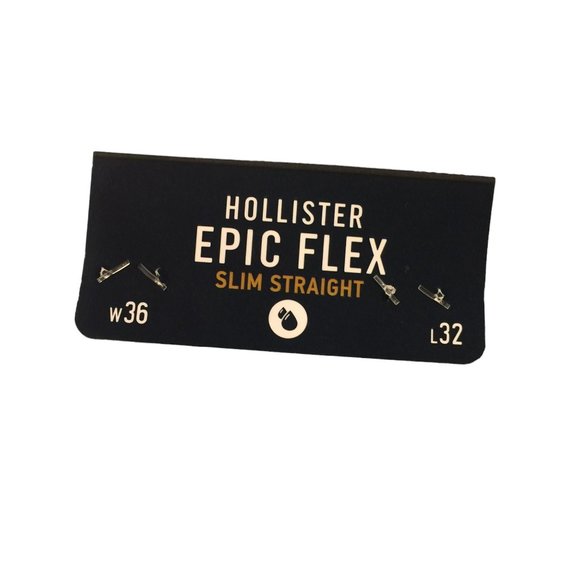 HOLLISTER Men's Epic Flex Slim Straight 36 x 32 Light Wash Jeans - Picture 4 of 5